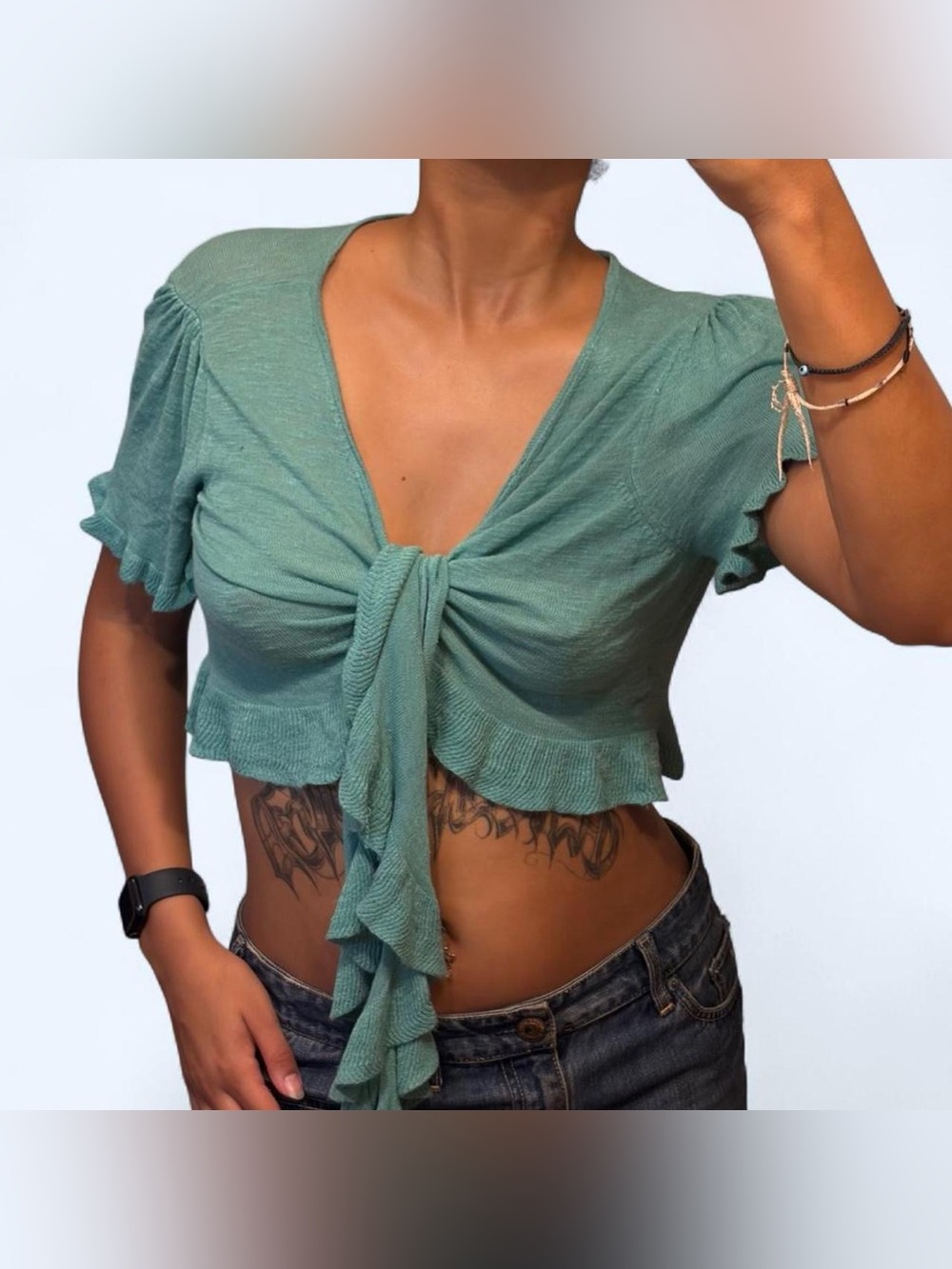 Mermaid Ruffle Blue Bolero Cardigan by Dressbarn!